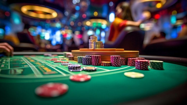 Layar permainan Allbet di aplikasi mobile vegas123 menampilkan dealer dan meja dengan tema profesional